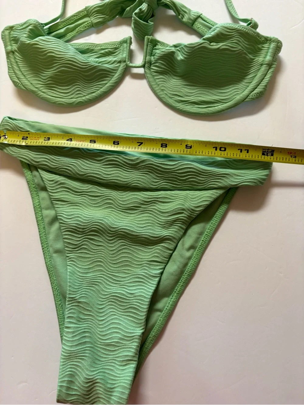 Monday Swimwear Mint Green Textured Underwire Bikini S/P